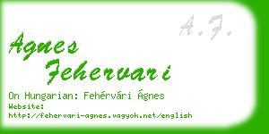 agnes fehervari business card
